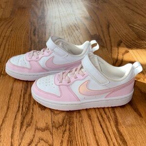 Nike Kids Pink and White Sneakers